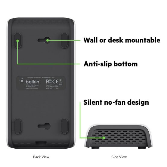 Belkin Rockstar 10-Port USB-A Charger (10 x 2.4 A Fast Charging), White - Image 4