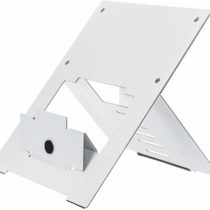R-Go Tools Riser Flexible Laptop Stand, Ultra-Thin Aluminum, Adjustable Portable Notebook Riser for desk, Compatible with 10-22" MacBook/Air Pro/Dell XPS/Lenovo, Support up to 11ibs, White