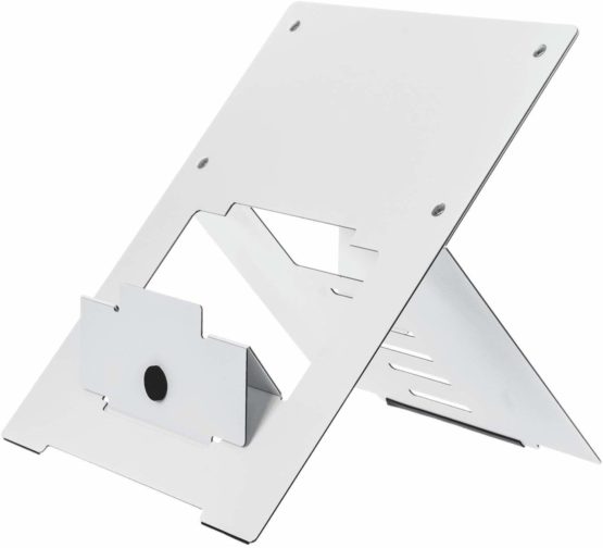 R-Go Tools Riser Flexible Laptop Stand, Ultra-Thin Aluminum, Adjustable Portable Notebook Riser for desk, Compatible with 10-22" MacBook/Air Pro/Dell XPS/Lenovo, Support up to 11ibs, White