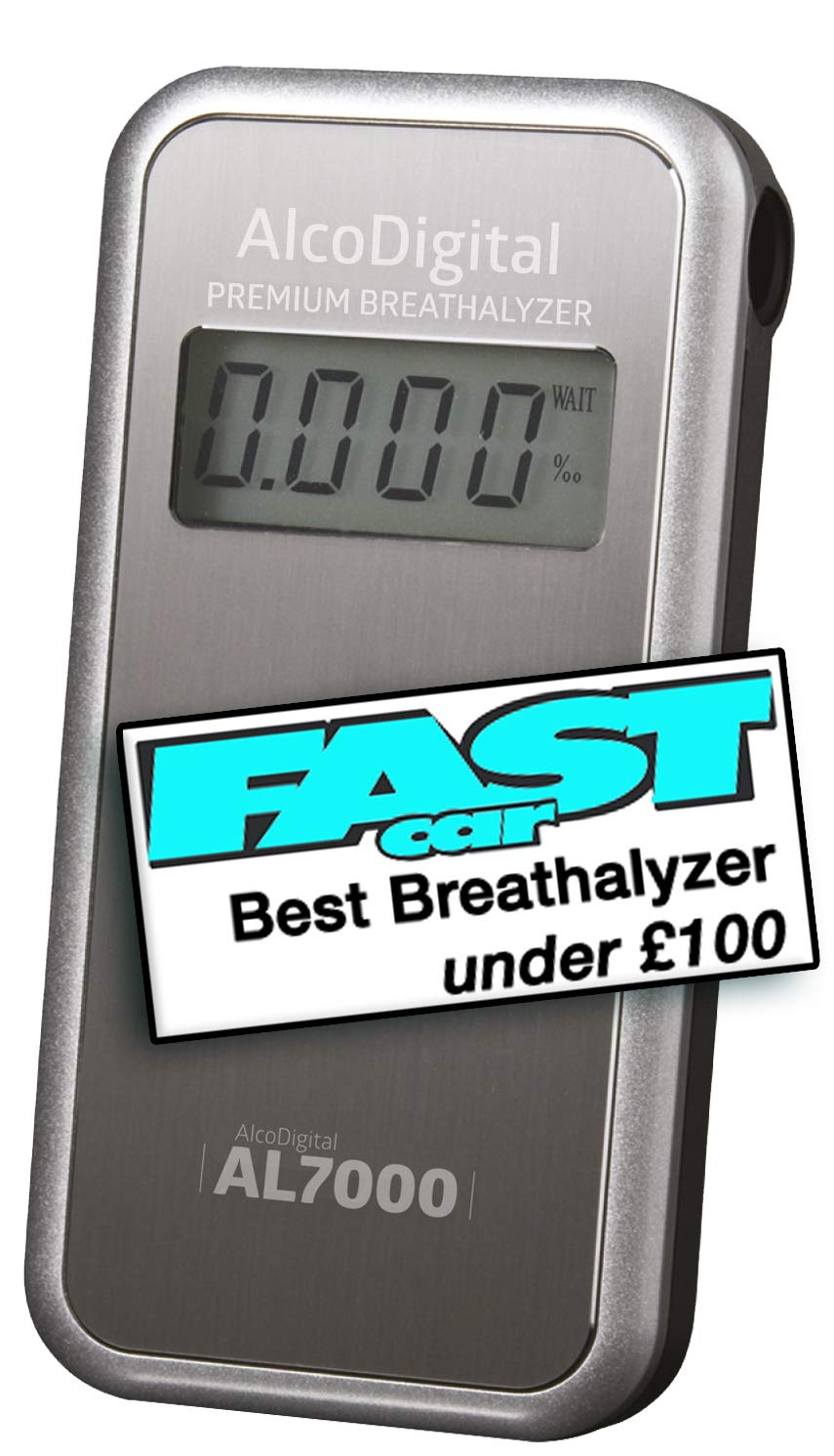 AlcoDigital AL7000 Digital Breathalyser with Replaceable Sensor, Silver