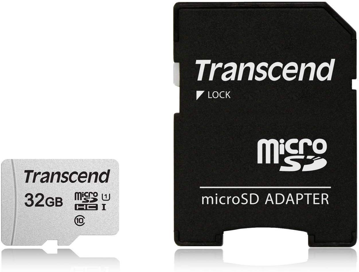 Transcend 32GB microSDHC 300S Memory Card with adapter, Class 10, U1, 95MB/s Eco packaging