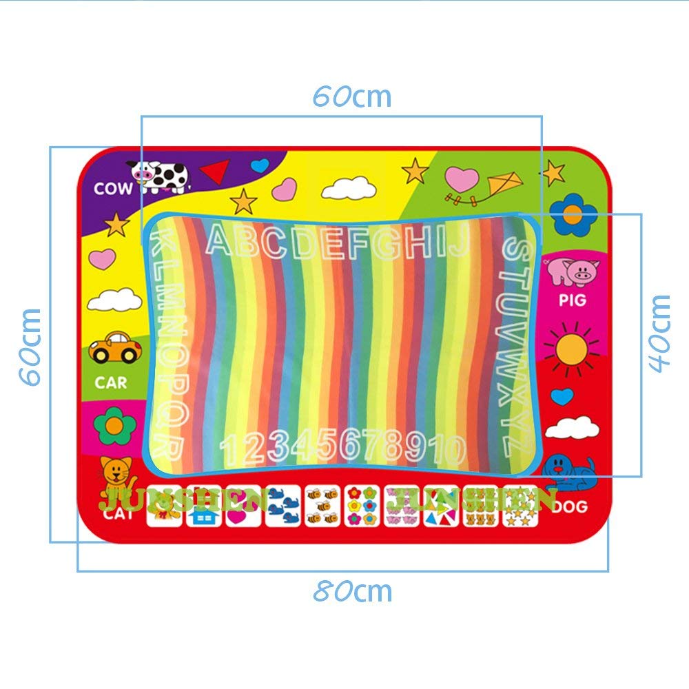 Magic Water Drawing Mat with Rainbow Color Swatches,Children Magic Water Drawing Mat Board,Educational Toy Gift for Kids - Image 2