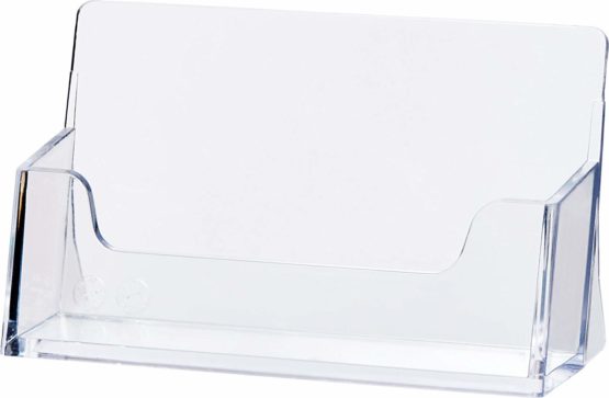 HELIT H2350902 Business Card Holder – “The Help Desk”, Dimensions 85 x 55 mm, Clear