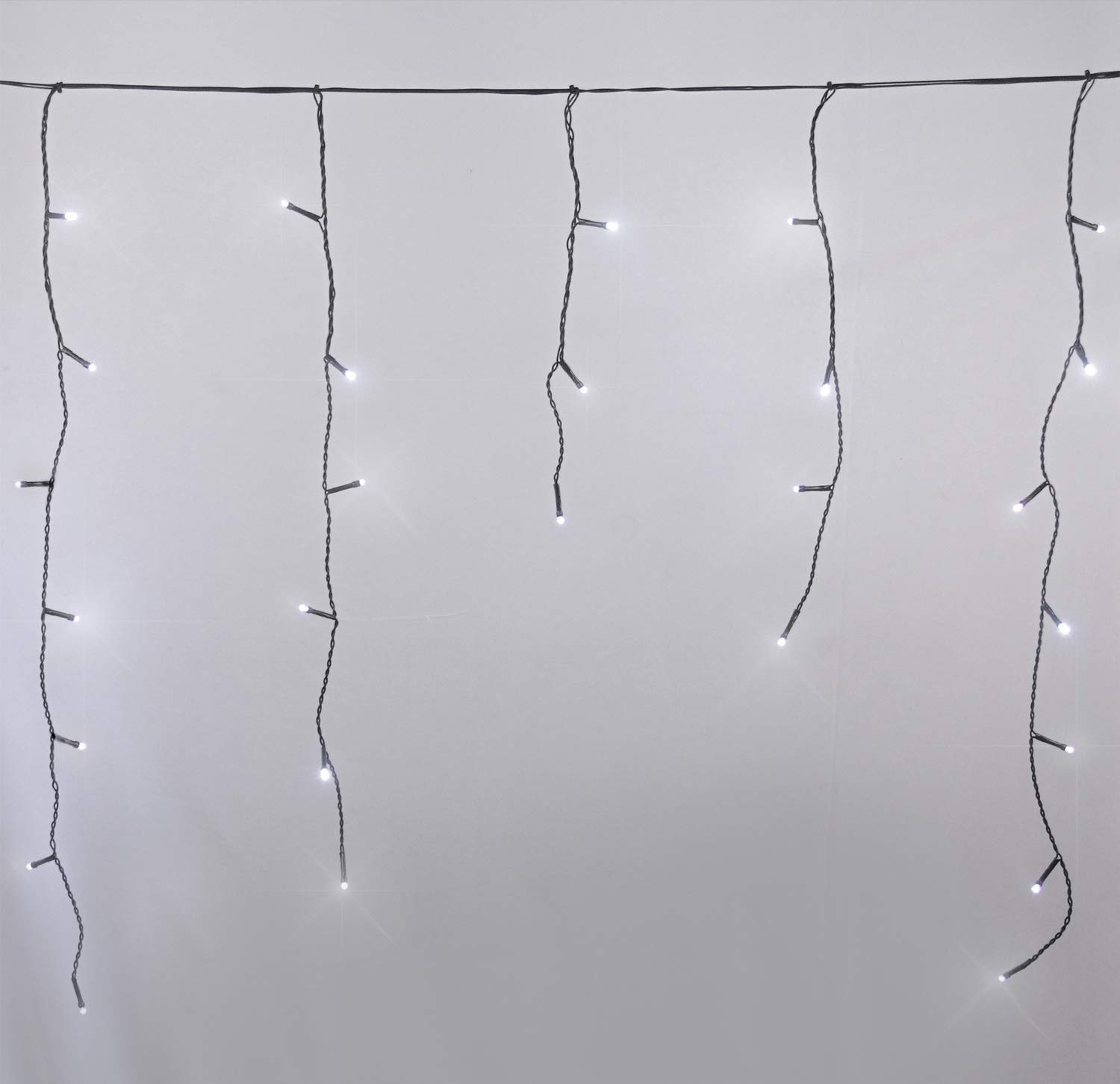 ANSIO® Outdoor Christmas Lights 320 LED 11m/35ft Icicle Lights Outdoor & Indoor Cool White Decorations String Fairy Outside Lights with Timer for Xmas Garden Bedroom & Party - Image 4