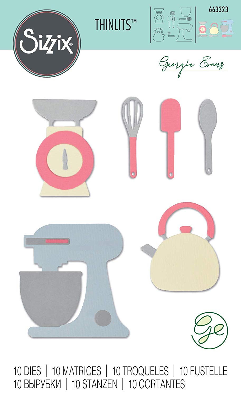 Thinlits Die Set 10PK Kitchen Set, Multi-colour - Image 3