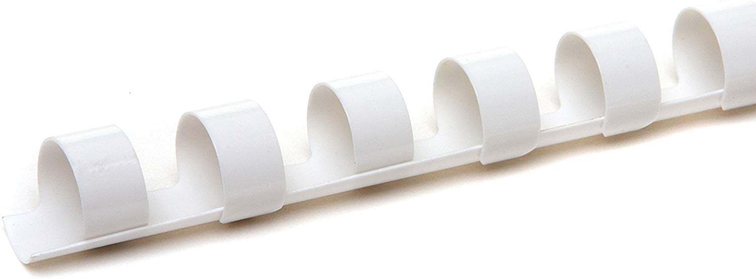 PAVO Premium 12 mm A4 Plastic Binding Combs - White (Pack of 100), 12mm