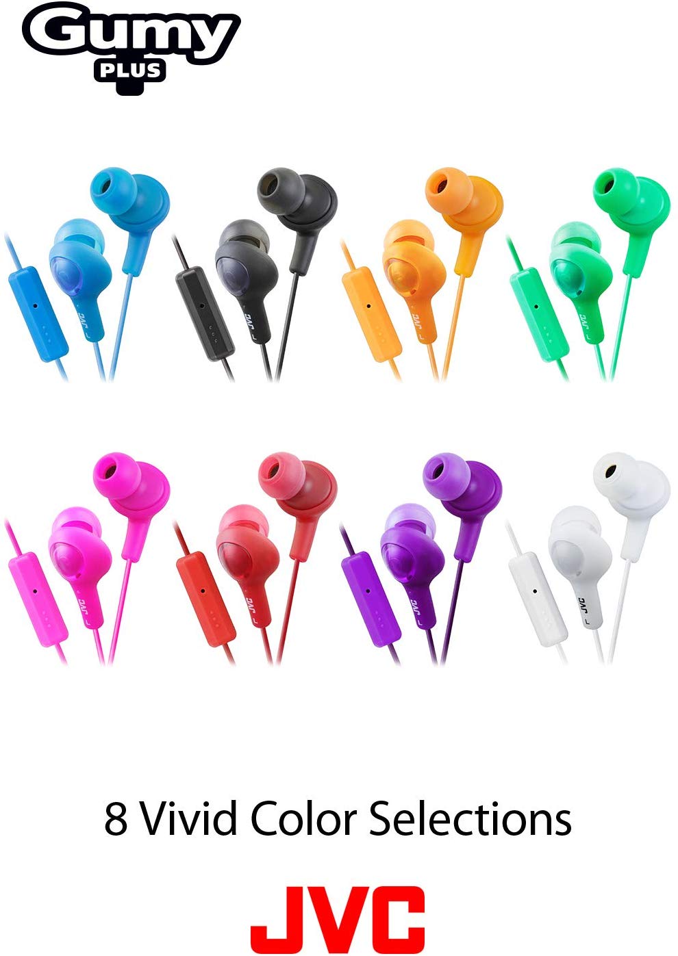 JVC HAFR6W Gumy Plus Headphones (White) BigaMart