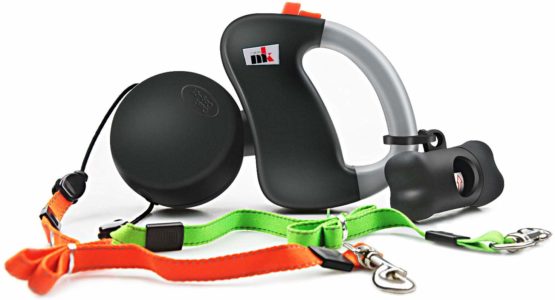 Makife Dog Lead Automatic Double Retractable Dog Leash 3 m for Small and Medium Dogs Hiking Jogging No Tangling