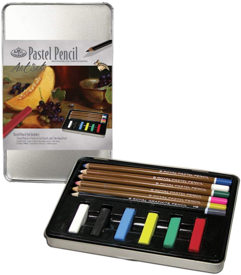 Royal & Langnickel Small Tin Pastel Pencil Art Set, Blue