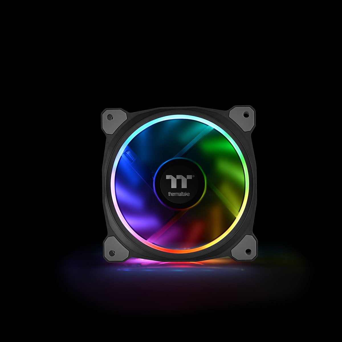 Thermaltake CL-F053-PL12SW-A Riing Plus 12 LED RGB Radiator Fan - Black (Pack of 3), red / green / blue, 3 PACK - Image 3