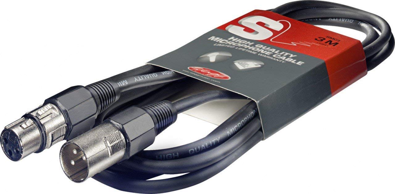 Stagg 1M / 3ft XLR to XLR Cable, 3-Pin Male to Female, Suitable for Microphone PA System, Audio Mixer, Studio Monitors, Audio Recording