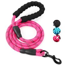 ADOGO® Rope Dog Lead with Soft Padded Handle and Reflective Threads Nylon Durable Dog Leash Safety 5FT Mountain Climbing Rope Twist Dog Lead For Small Medium Large Dogs