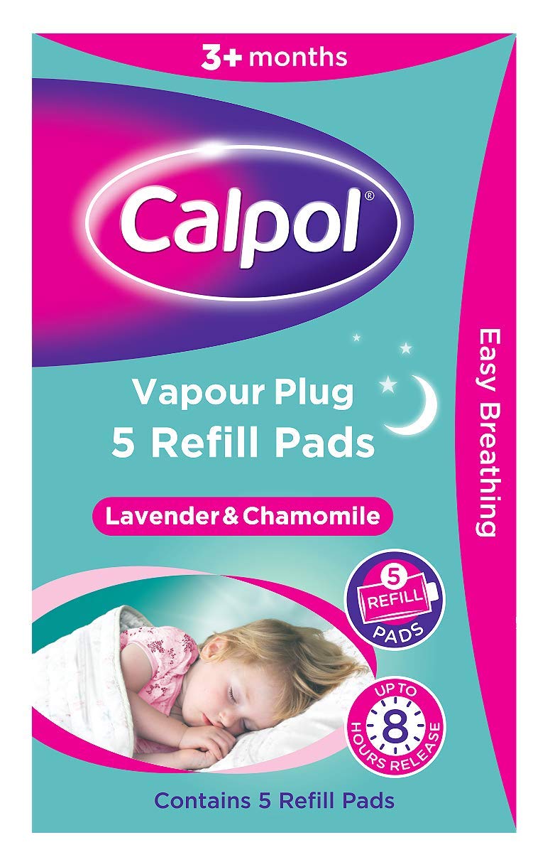 Calpol Vapour Plug Refills 5 Count (Pack of 1), Lavender & Chamomile, Helps with Clear and Easy Breathing