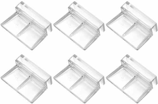 POPETPOP 6pcs Aquarium Lid Holder-Acrylic Lid Clips Aquarium Fish Tank Glass Cover Clip Support Holder-6mm