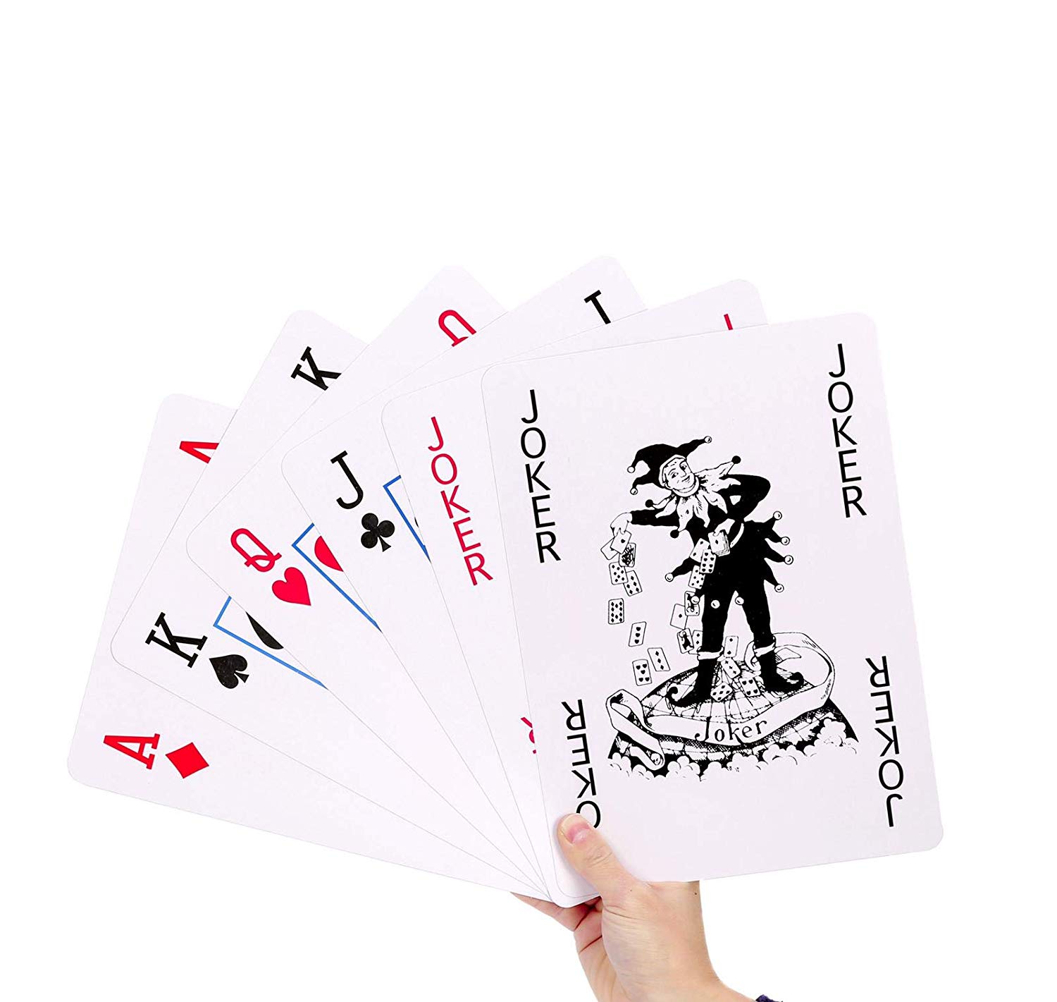 GrassVillage A4 Jumbo Giant Plastic Coated Playing Cards Deck Family Party Game 