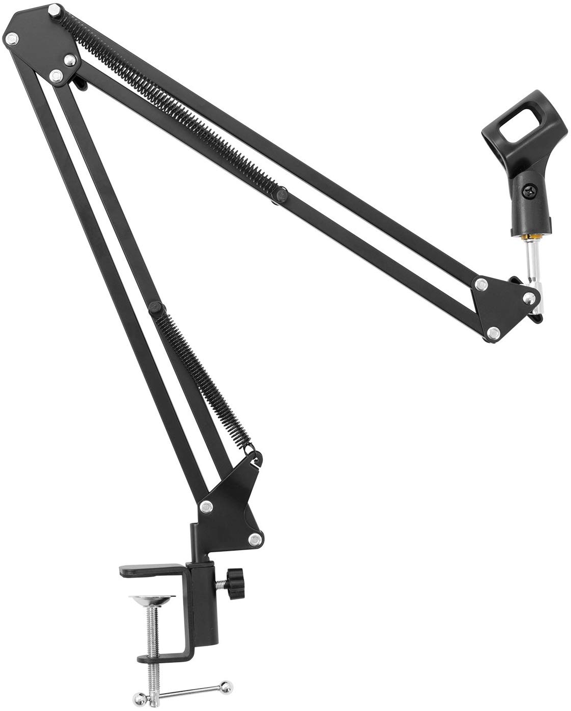 TIGER MCA69-BK Adjustable Microphone Scissor Arm Suspension Boom Stand for Radio Broadcasting Studios YouTube Videos