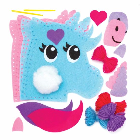 Baker Ross AW623 Unicorn Cushion Sewing Kits (Pack of 2), Assorted - Image 2