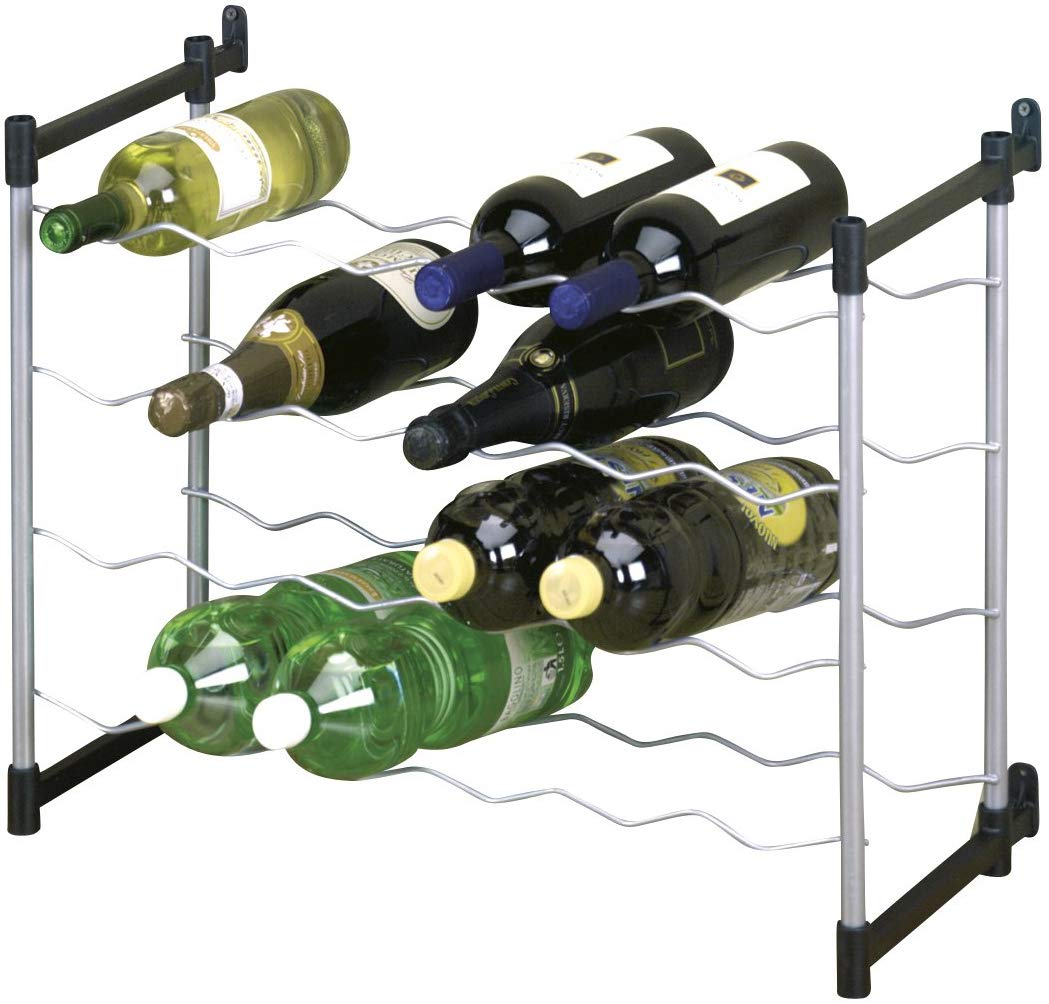 Metaltex "Cabernet Bottle Rack For 24 Bottles, Silver, 2.2 x 40 x 60 cm