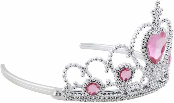 Vicloon Elsa Dress Up Accessories Set of 9, Elsa Gloves, Princess Crown, Ring, Earring, Magic Wand and Necklace (Pink) - Image 4