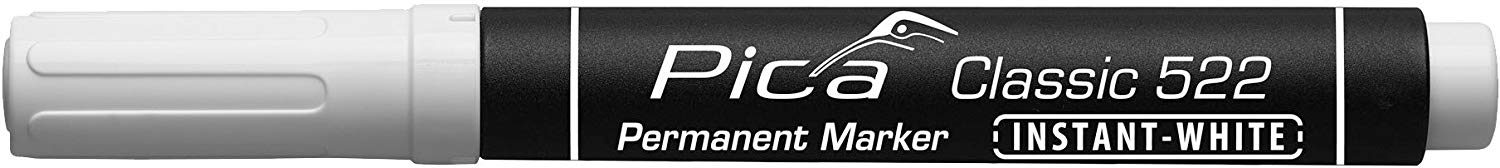 Pica 522/52 Instant White Permanent Marker Pen 1-4mm Tip Marks On Most Surfaces