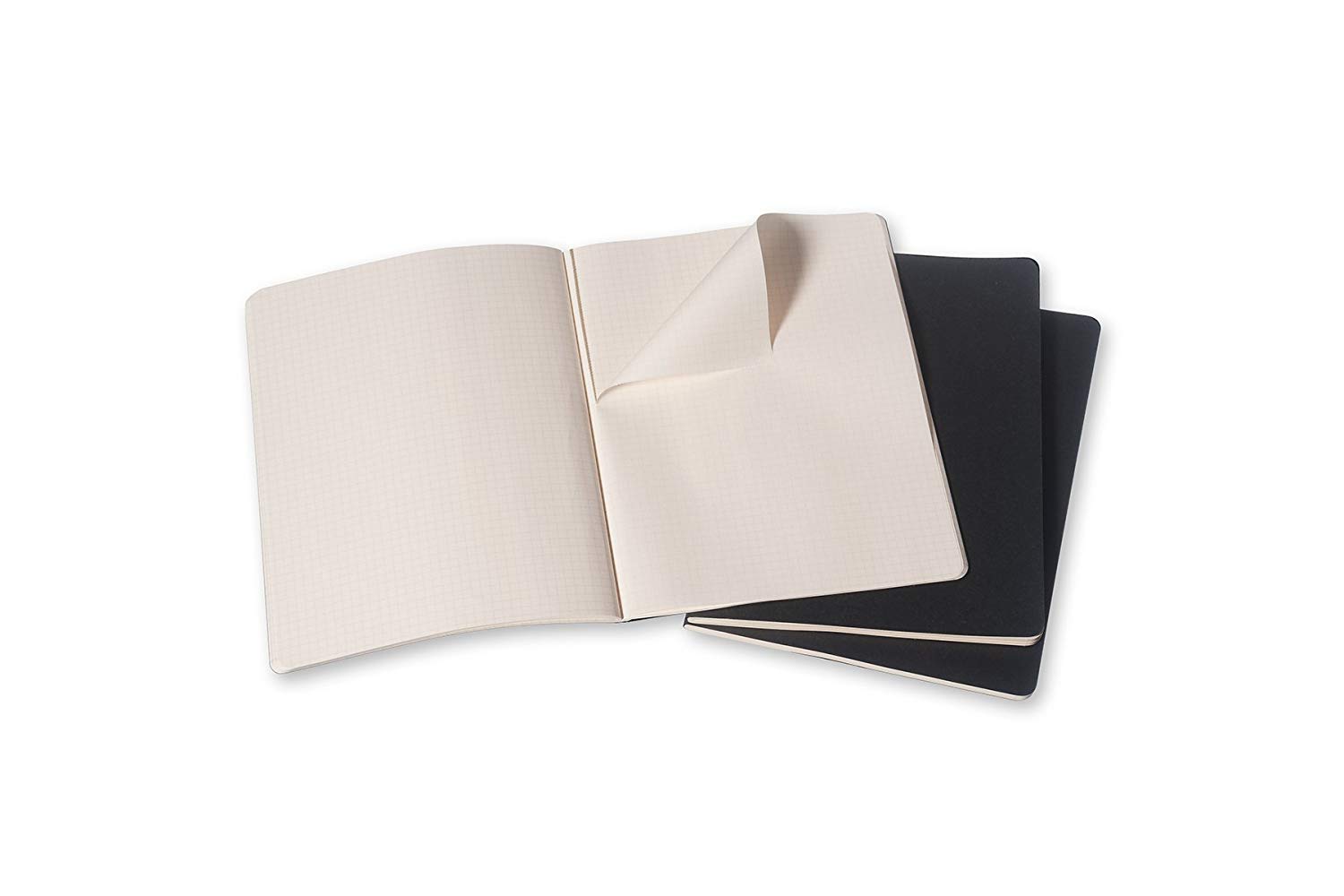 Moleskine Cahier Journal, Soft Cover, XL (7.5" x 9.5") Squared/Grid, Black, 120 Pages (Set of 3), XLarge - Image 3