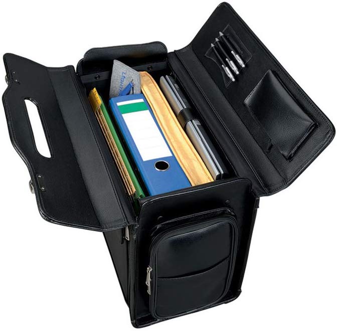Alassio 949728 - Black Leather Pilot Briefcase, 49 mm - Image 3