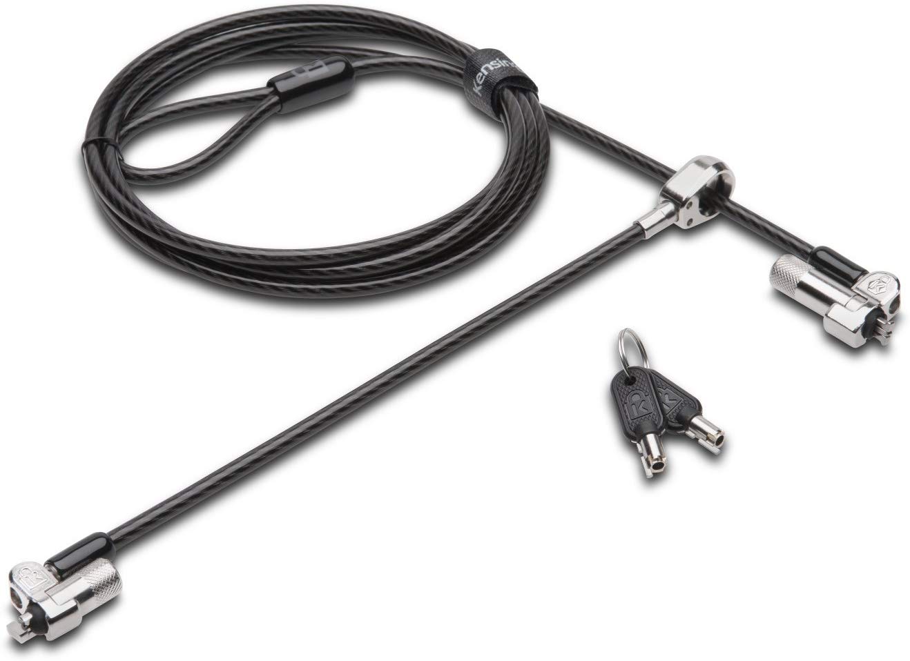 Kensington K64448WW NanoSaver™ Dual Head Lock - Keyed, Silver, Keyed Lock