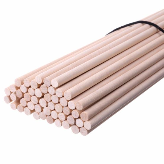 H&S 100 Wooden Sticks Wood Dowel Rods 30cm x 6mm Craft Sticks Unfinished Natural Wood - Image 3