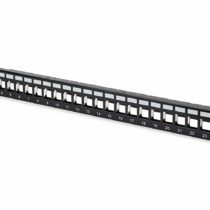 Digitus RAL 9005 Patch Panel Housing 1HE for Keystone Module 24-Port / 48.3 cm / 19 Inch for RJ45 and LWL Modules Black