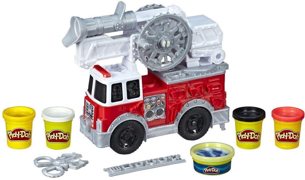Play-Doh Wheels Fire Truck Toy with 5 Non-Toxic Colours Including Play-Doh Water Compound, Multicolor - Image 2