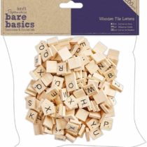 Papermania Wooden Tile Letters, Light Wood, 200 Pieces