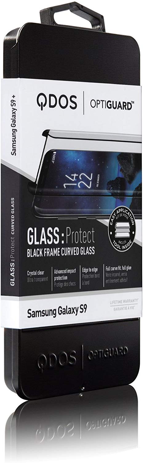 QDOS OptiGuard Glass Curve Screen Protector for Galaxy S9 - Black - Image 3