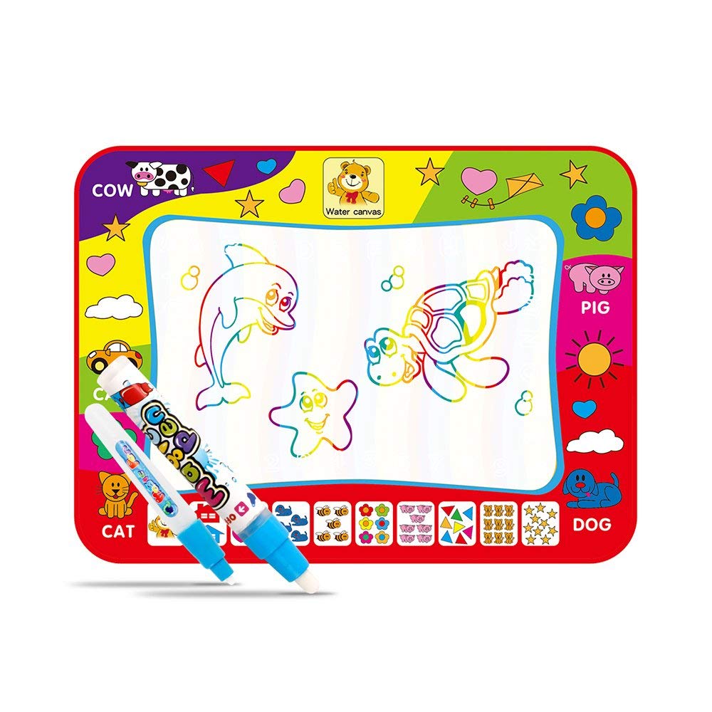 Magic Water Drawing Mat with Rainbow Color Swatches,Children Magic Water Drawing Mat Board,Educational Toy Gift for Kids
