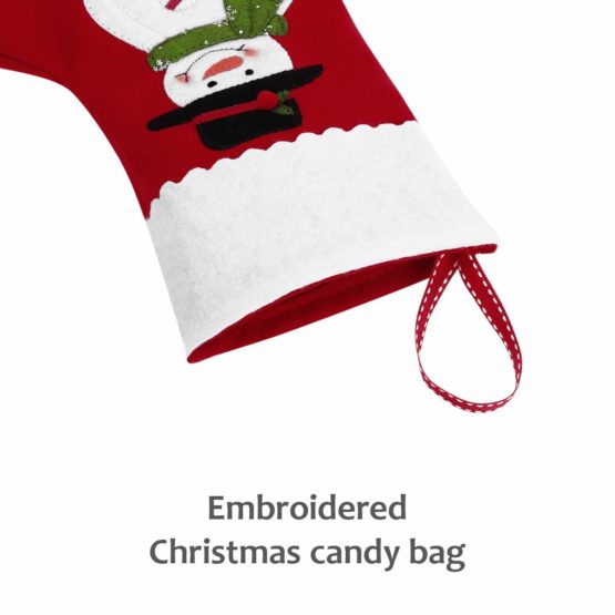Toyvian Christmas Holiday Stockings Christmas Hanging Bags 6PCS Red Felt Xmas Tree Decorations Santa Snowman Reindeer Gift Treat Bag (sock1) - Image 2
