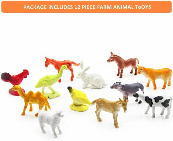 65 Pieces Animal Figures Toy Set - Plastic Educational Jungle Animal Toys for Boys Girls Kids Toddlers Farm Small Animals. Includes 44 Mini Animal Figures,16 Fences, 4 Grass and 1 Trees - Image 4
