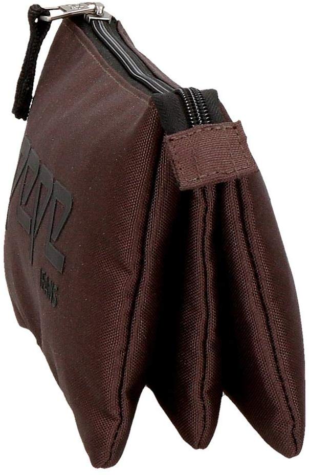 Pepe Jeans Osset Triple Pencil Case Brown 22x12x5 cms Polyester, 22 Centimeters - Image 3