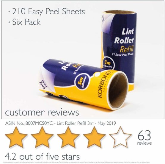 Korbond 12 Pack of Lint Roller Refills - 252 Pre-Cut Sticky Sheets - for ALL Fabric Types - Remove Dust and Lint from Furniture and Clothing - NO Residue - Image 2