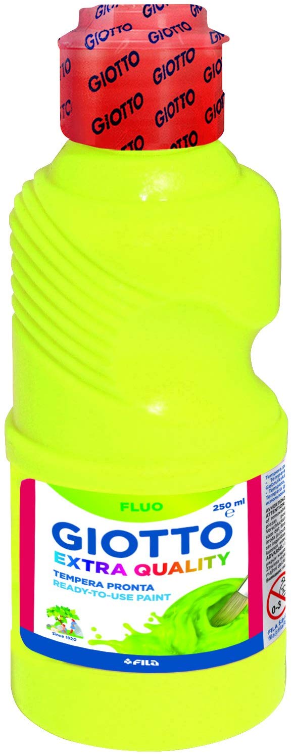 GIOTTO FLUO PAINT 250ML YELLOW 531101, lemon tree, 250 ml (Pack of 1)