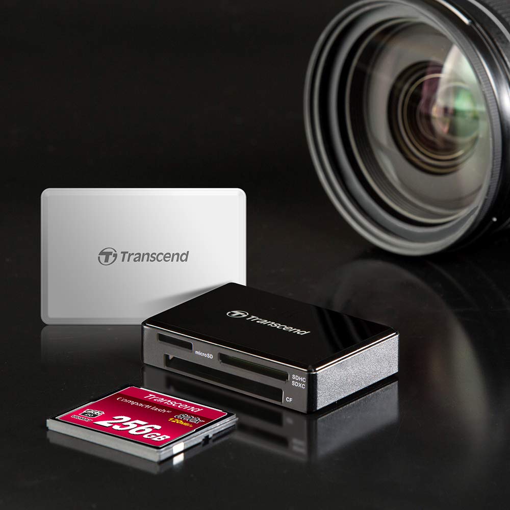 Transcend RDF8 USB 3.1 Gen 1 (USB 5Gbps) SD & microSD & CompactFlash Card Reader, with Micro USB to USB Type A Cable, TS-RDF8K2 - Image 2