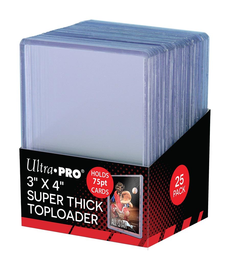 Ultra Pro 3 x 4 SUPER THICK Baseball Card Toploaders (Pack of 25-75 Thickness), Transparent, 75pt