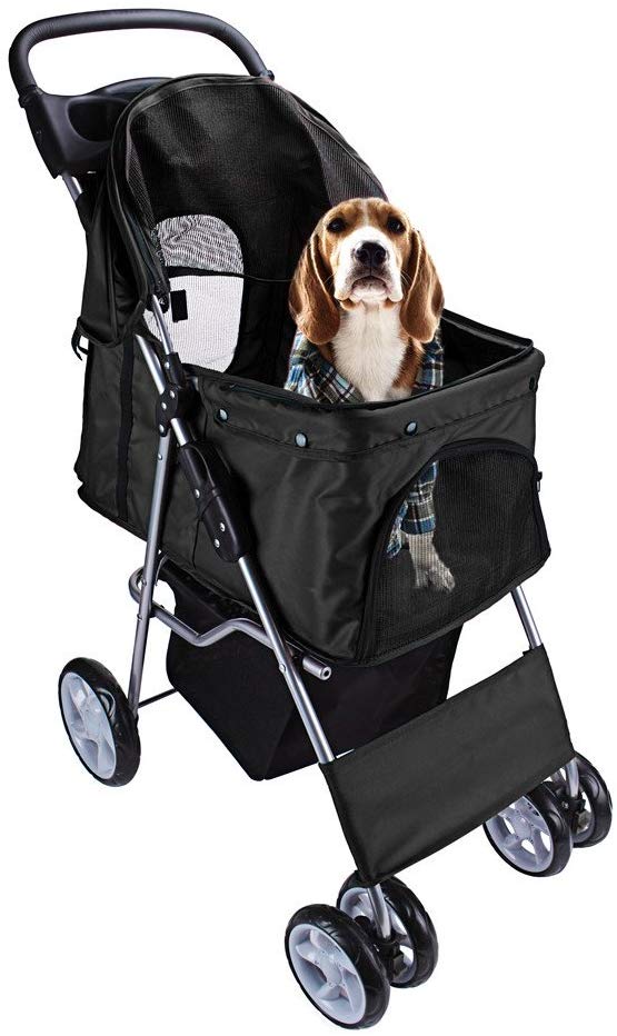 display4top Pet Travel Stroller Dog Cat Pushchair Pram Jogger Buggy
