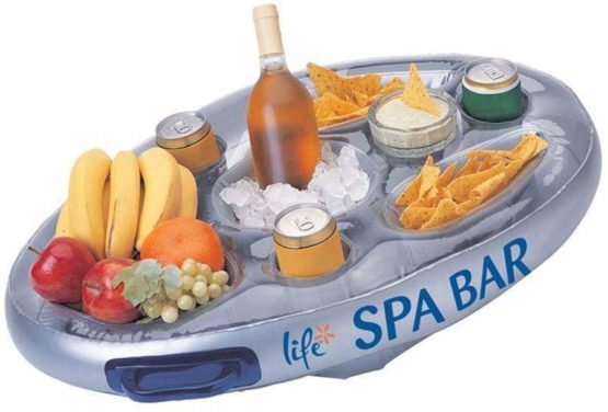 Official 'Perfect Pools' Spa Bar Inflatable Hot Tub Side Tray for Drinks and Snacks - Perfect for Pool Parties!