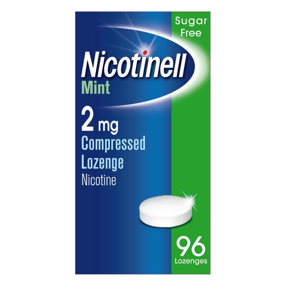 Nicotinell Mint Lozenge 2mg (96 Lozenges), Stop Smoking Aid, Sugar Free Nicotine Lozenges, Fresh Mint Flavour