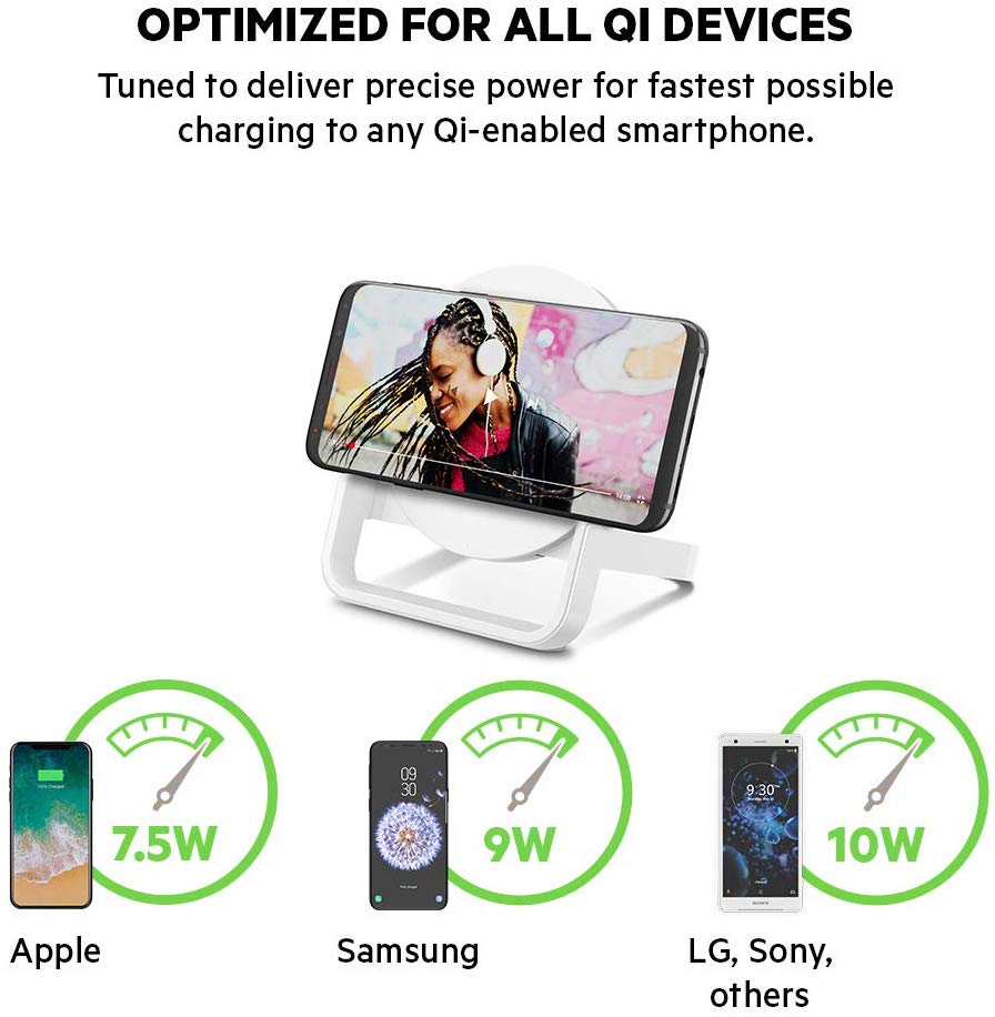 Belkin Boost Up Wireless Charging Stand 10 W, Fast Qi Wireless Charger for iPhone XS XS Max, XR, X, 8, 8 Plus, Samsung S9 - Image 4