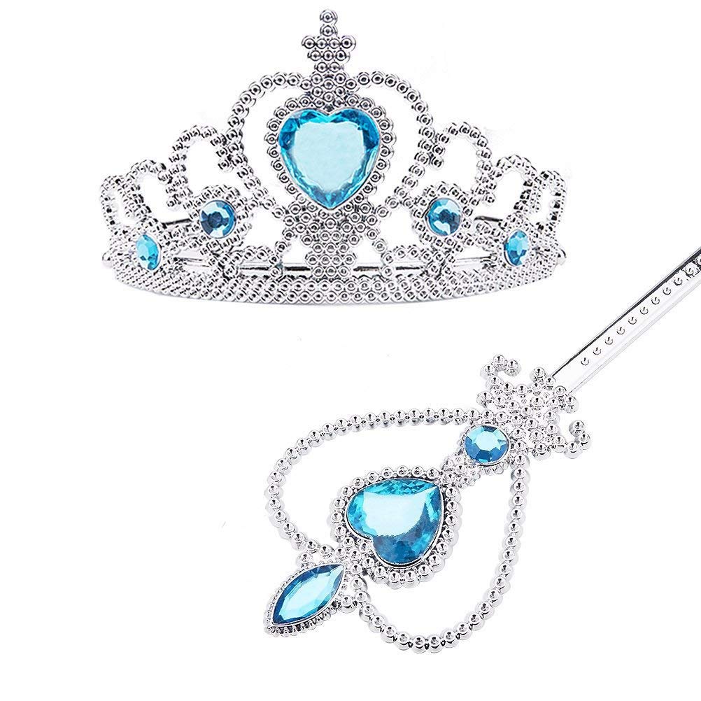 Vicloon Princess Dress Up Accessories, 7PCS Princess Costumes Set, Included Princess Crown, Gloves, Magic Wand - Image 2