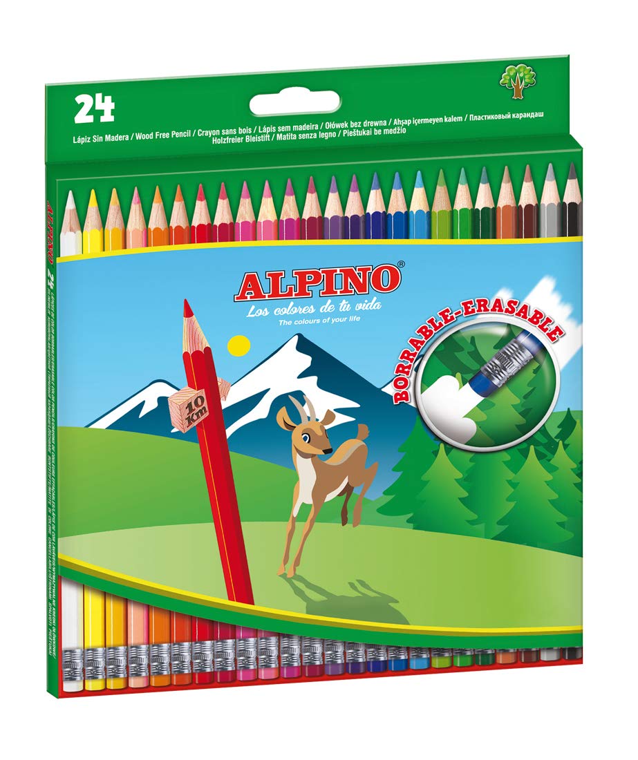 Alpino 24 Erasable Colored Pencils, Multicolor, 1 count (Pack of 24)