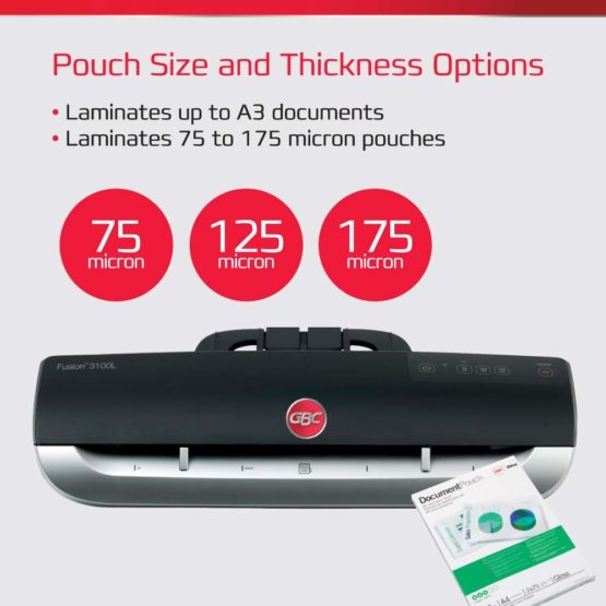 GBC 4400750 A3 Fusion 3100L Home and Office Laminator, Black - Image 4