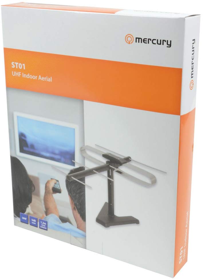 Mercury Indoor Set Top TV Aerial, Black, 1.2 Meters - Image 3
