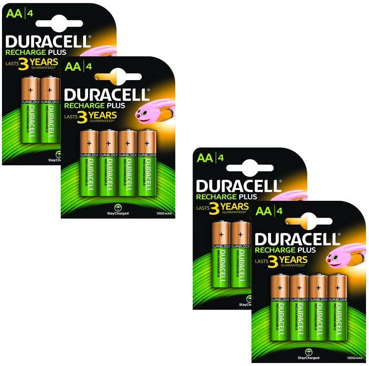 Duracell 1300mAh AA Size Rechargeable Batteries--Pack of 16, AA 16 Pack