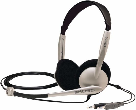 Koss "CS100" Communication Headset with Noise Cancellation technology (3.5 mm Jack) for iMac/Laptop/PC/DJ/MP3 Players - Gold|Black